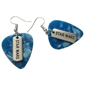 Hand Crafted Drop Earrings Repurposed Guitar Picks Star Wars Fan
